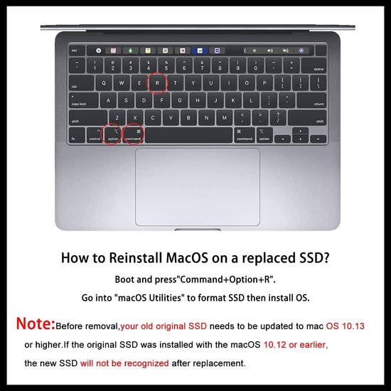 Interne SSD - Solid State Drive - MacBook Upgrade - NVMe PCIe Gen3x4 - 256GB - Zilver — afbeelding 4