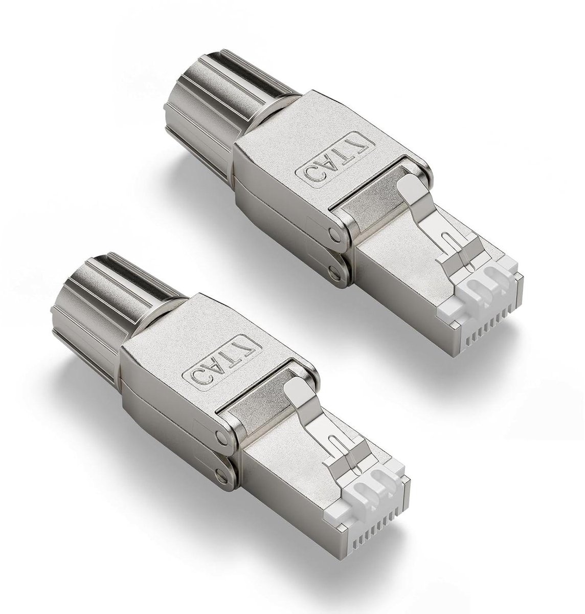 Netwerk Connector - RJ45 Plug - Kabel Installatie - Gereedschapsvrij Ontwerp - 2 Stuks - Zilver