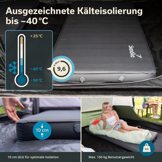 Isomat - Luchtbed - Kamperen - Zelfopblazend - 10 cm dik - Grijs — afbeelding 4
