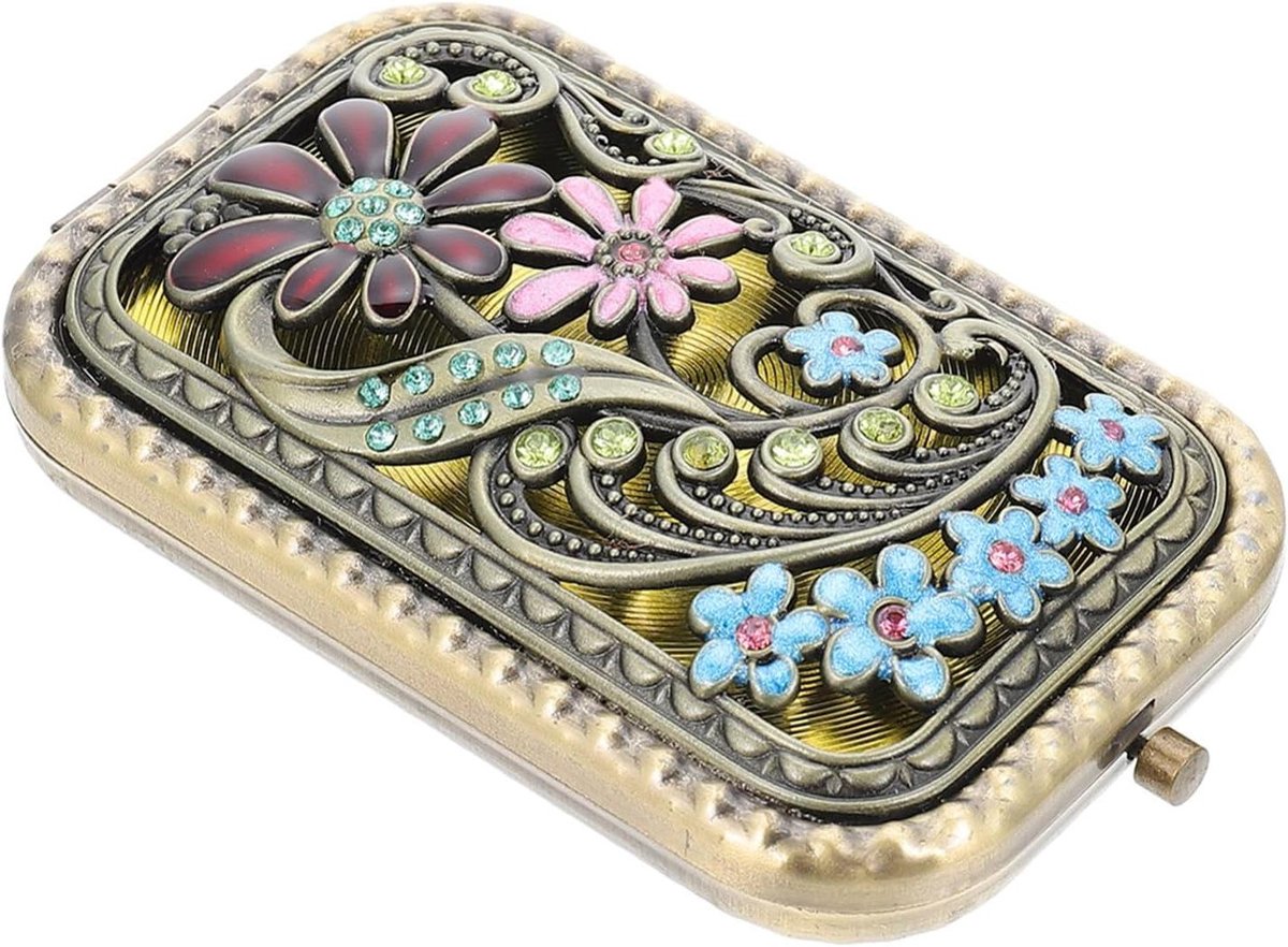 Compacte Spiegel - Vintage Opvouwbaar - Make-up Bijwerken - Dubbelzijdig - 10 cm - Antiek