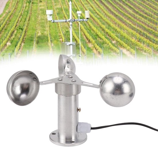 Windsnelheidssensor - Anemometer Windmeter - Windmetingen Buiten - Aluminiumlegering Constructie - 8 meter kabel - Grijs — afbeelding 5