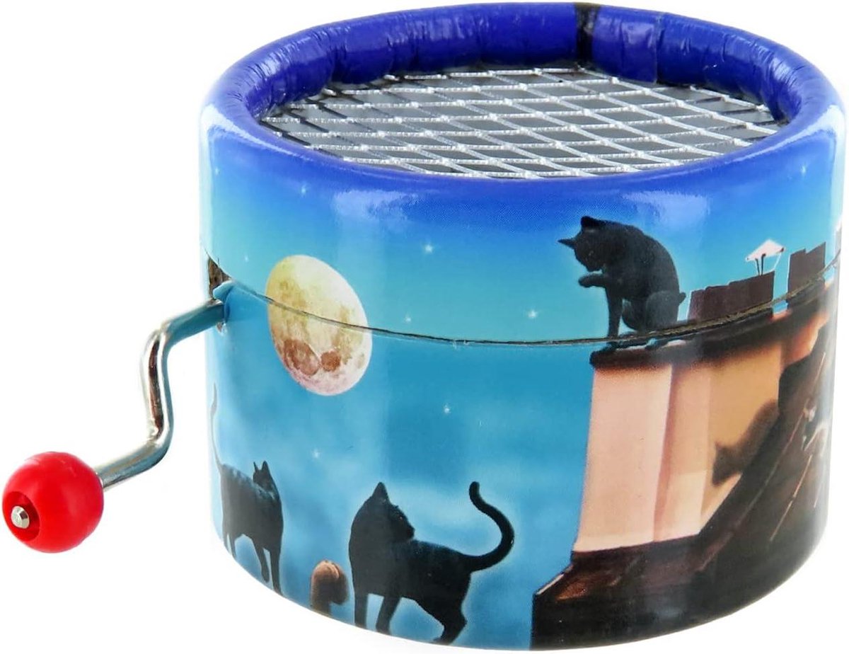Muziekdoos Karton - Handgedraaid Doosje - Melodie Afspelen - 18-Noot Mechanisme - 6x6x3.8 cm - Multicolor