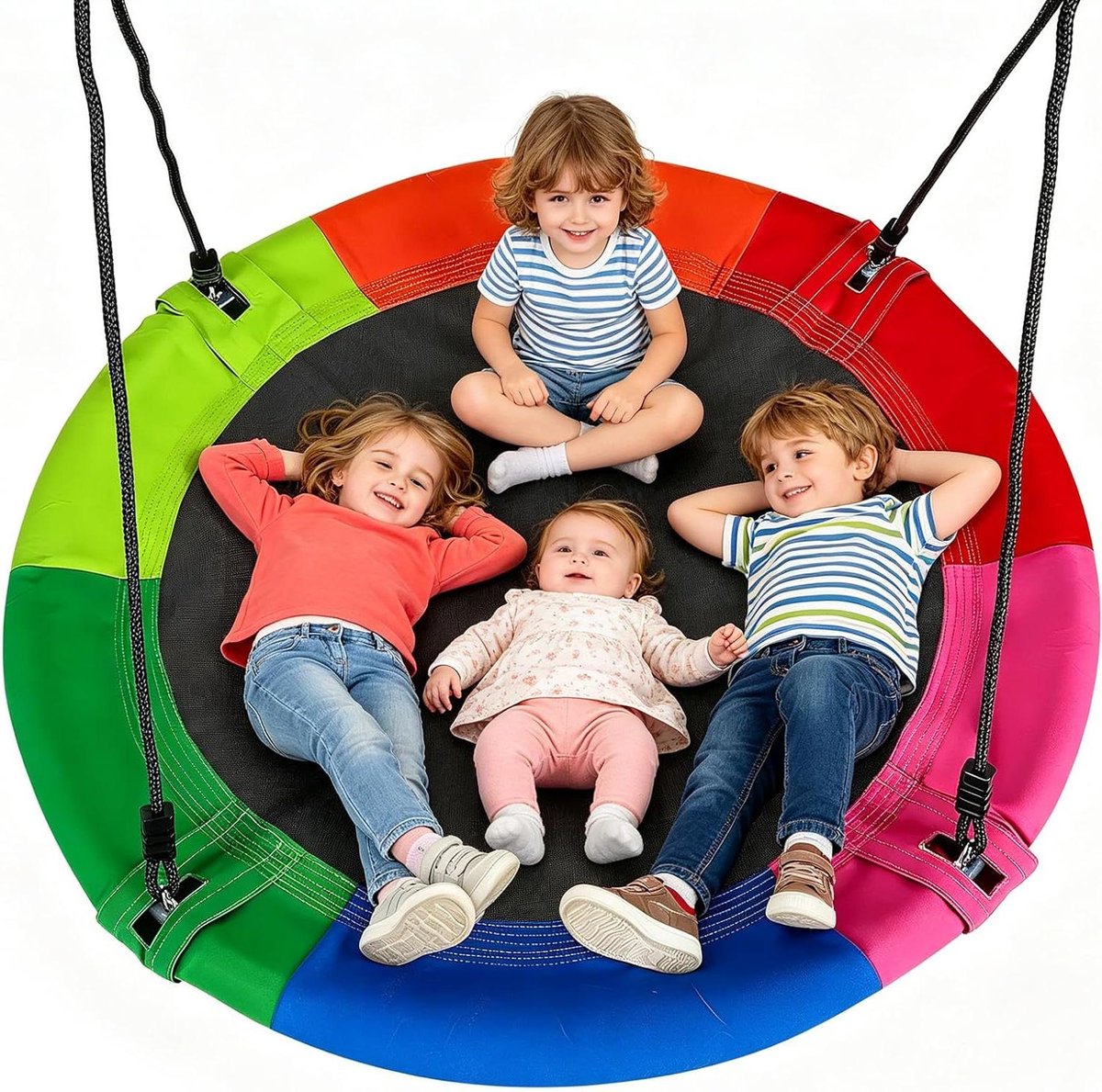 Nestschommel Buiten - Tuinschommel Kinderen - Buiten Spelen - Hoog Draagvermogen - 100 cm Diameter - Vijf Kleuren