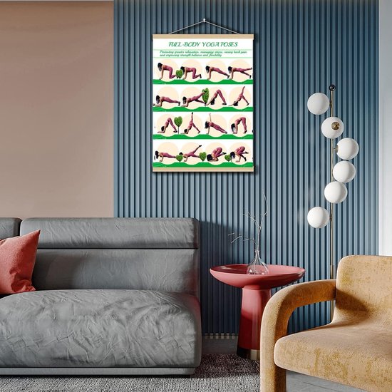 Yoga Houdingen Poster - Yoga Grafiek Canvas - Thuis Yoga Leren - Met Houten Frame - 12x16 inch - Niet gespecificeerd — afbeelding 3
