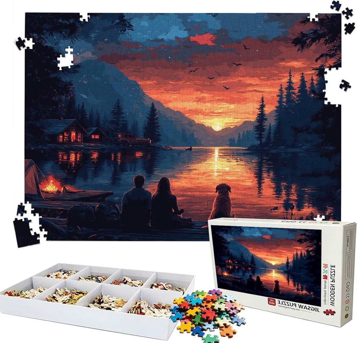 Houten Puzzel - 3000 Stukjes - Ontspanning Thuis - Perfecte Vertanding - 122x81cm - Zonsondergang