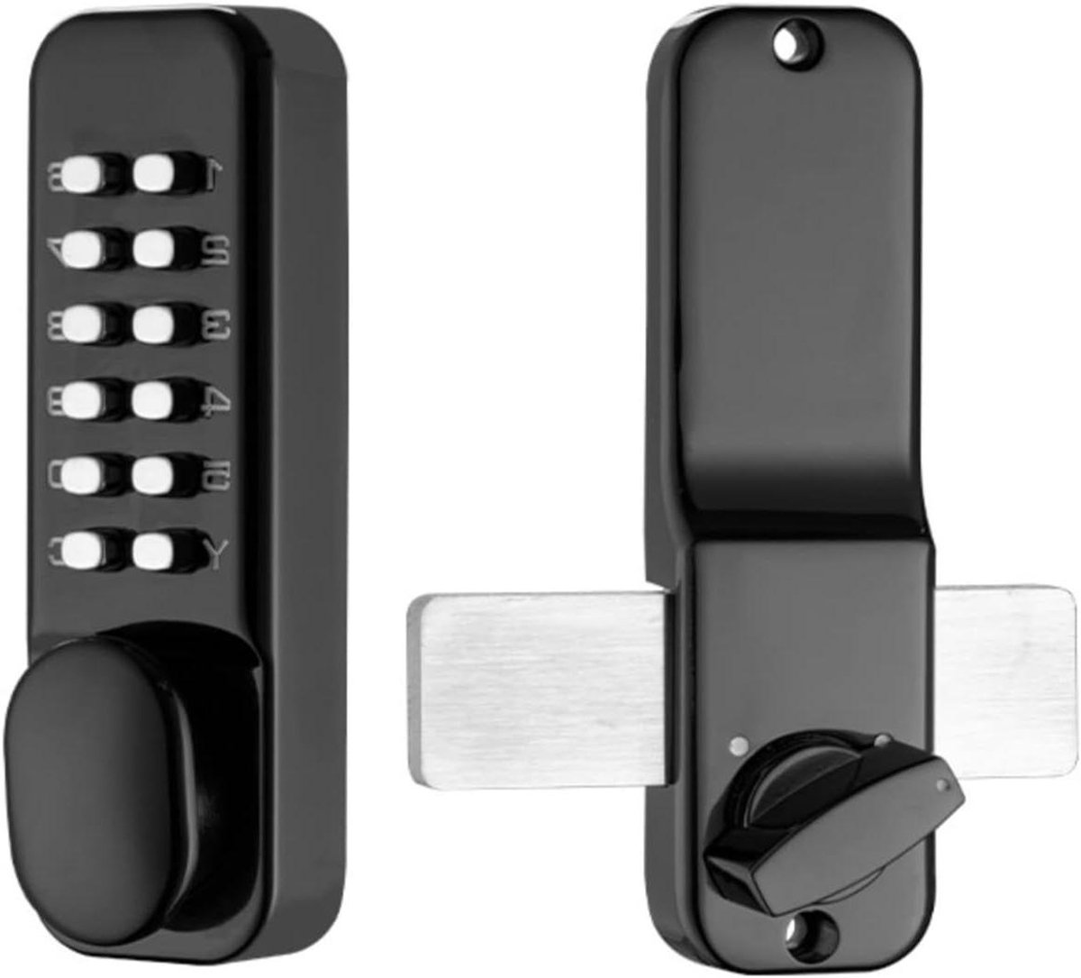 Mechanisch Deurslot - Toetsenbord Slot - Toegang Beveiligen - Waterdicht RVS - 35-65mm Deurdikte - Zwart