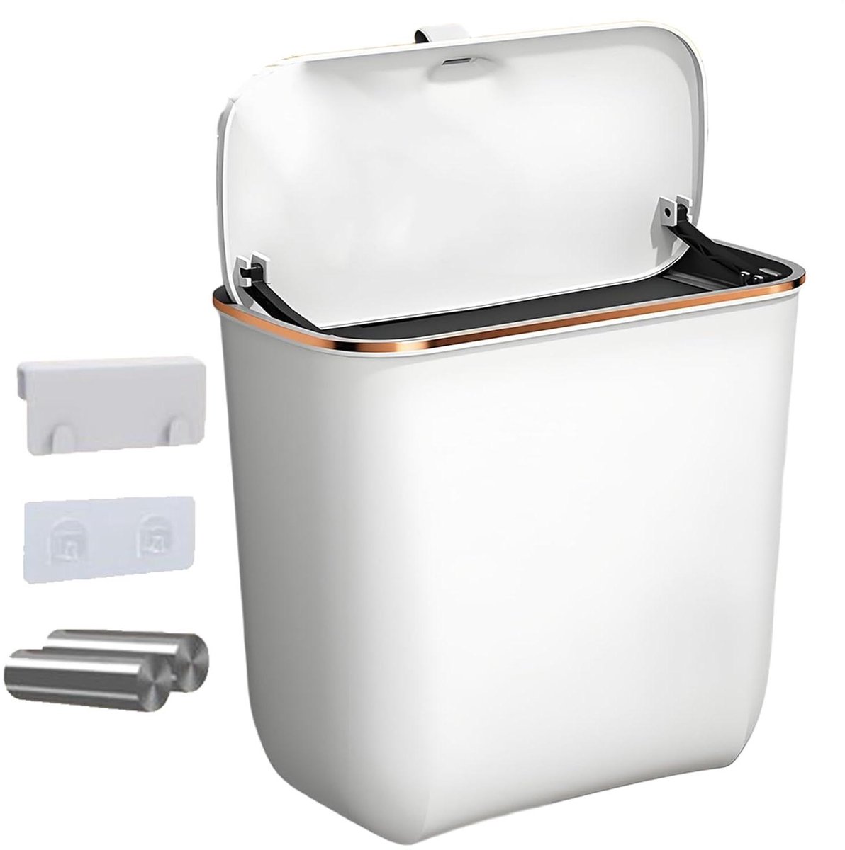 Wandvuilnisbak - Keuken Afvalbak - Ruimte Besparen - Efficiënt Ophangsysteem - 7 Liter - Wit