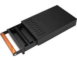 Espresso Klopbox - Koffiedik Bak - Barista Werkplek - Afneembare Klopstang - 31.5 x 8.7 x 6.5 cm - Zwart