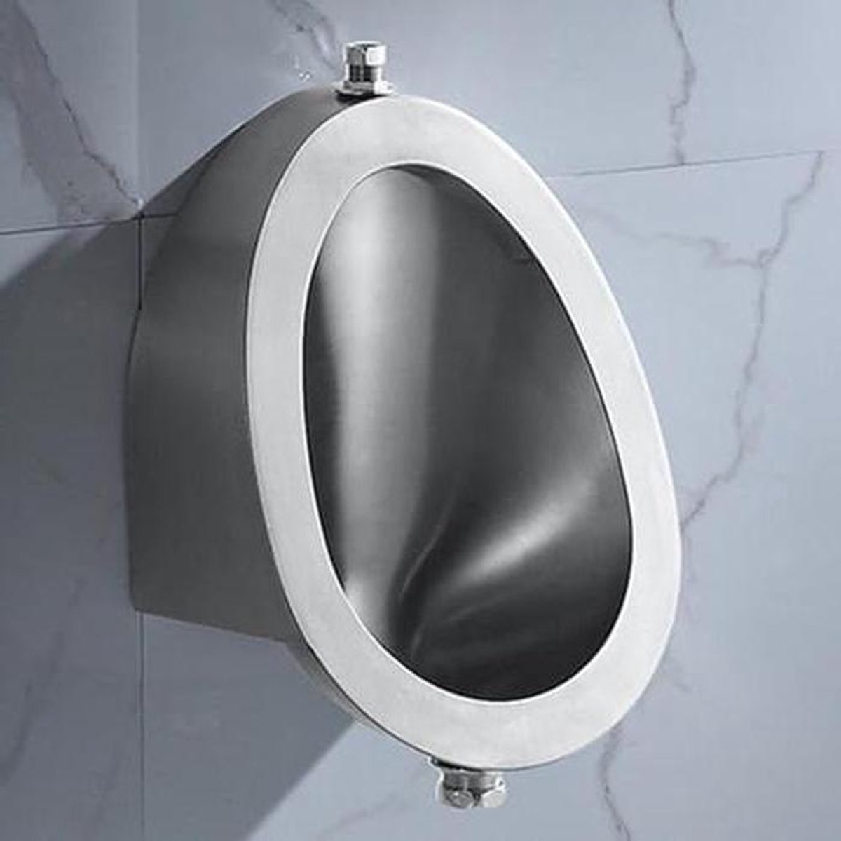 Wand Urinoir - RVS Toilet - Hygiënisch Gebruik - Ruimtebesparend Ontwerp - 32cm Diameter - Zilverkleurig