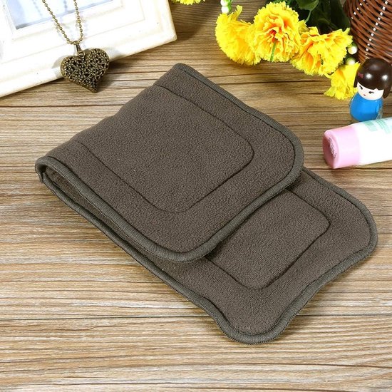 Luier Inzetstukken - Wasbare Luier Inleg - Incontinentie Bescherming - 5 Laags Absorberend - M 35x14 cm - Donkergrijs — afbeelding 5