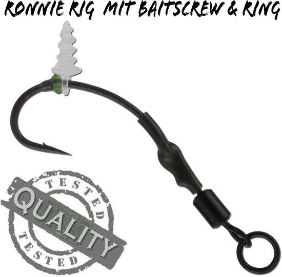Boilierig 3 stuks - Pop Up Rig Vishaak - Karper Vissen - Met Bait Screws - Maat 4 - Zwart — afbeelding 3
