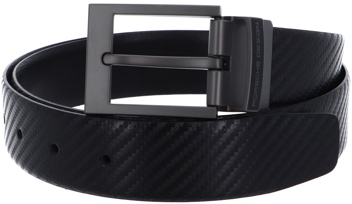 PORSCHE DESIGN Leren riem Business Traveller Buckle Belt Reversible 3,5 W85 Black - Black zwart