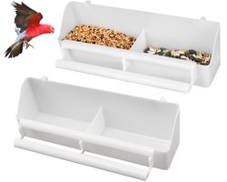 Set van 2 Hangende Vogelvoeders - Veilig en Duurzaam Voor Papegaaien - Wit