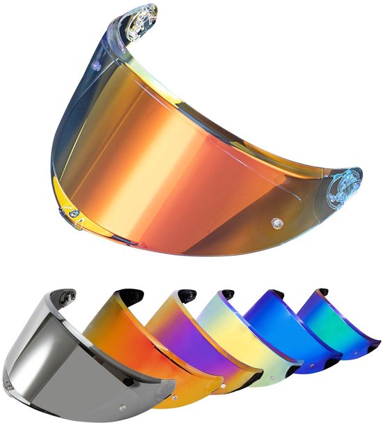 SPHProducts - Vervangend helmvizier - K6 K6s - Aurora licht rood - Polycarbonaat - Helmvizier geschikt voor dag en nacht - Veiligheid en stijl
