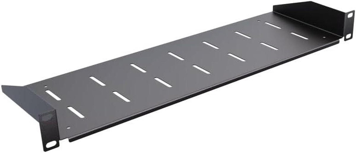 Netwerkkast Plank - Serverrek Staal - IT Infrastructuur - Universele 19 inch - 1U 150 mm - Zwart