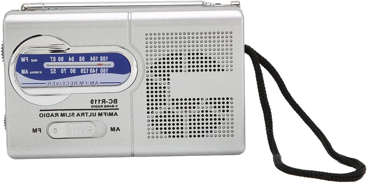 Draagbare Radio - Zakradio AM FM - Noodnieuws Luisteren - Hoogwaardige Basluidspreker - 92 x 56 x 22 cm - Zilvergrijs