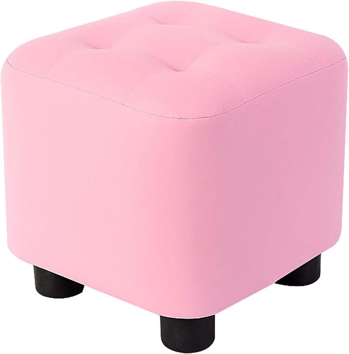 Voetenbank Kruk - Poef Stoel - Ontspannen Zitten - Waterproof PU Leer - 27.5 cm - Roze