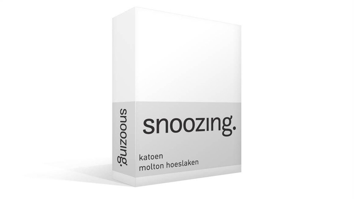 Snoozing Katoen - Molton - Hoeslaken - Lits-jumeaux - 160x200 cm - Wit