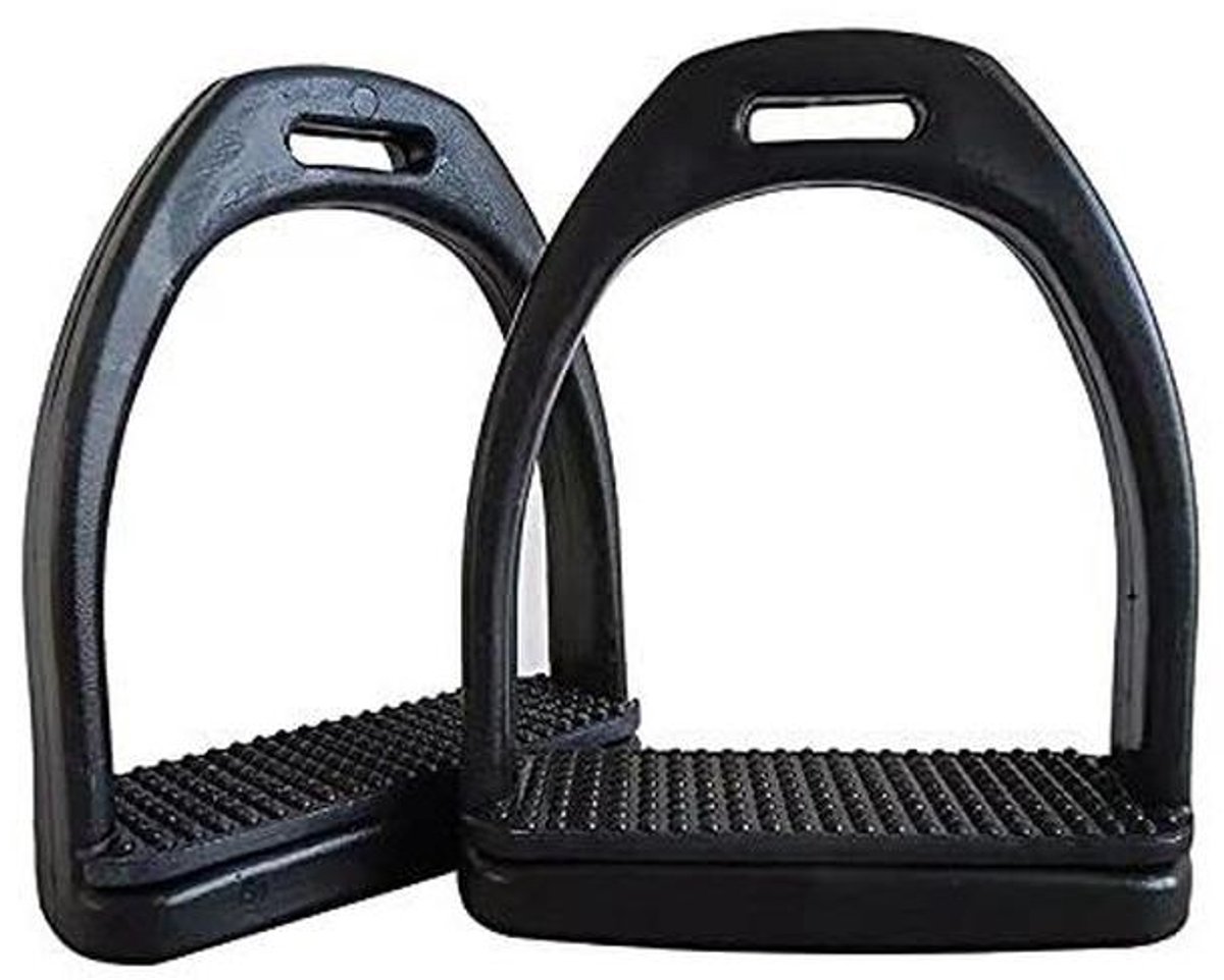 Stijgbeugels Paardrijden - Ruiters Beugels - Comfortabel Rijden - Antislip Rubber - 110 x 118 MM - Zwart