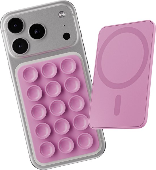 Reovo - Zuignap - Roze - Telefoonsticker - Telefoon hoesje Tiktok -Telefoonhouder - geschikt voor iPhone 12 / 13 / 14 / 15 / 16 / 17 / Pro / Plus / Max