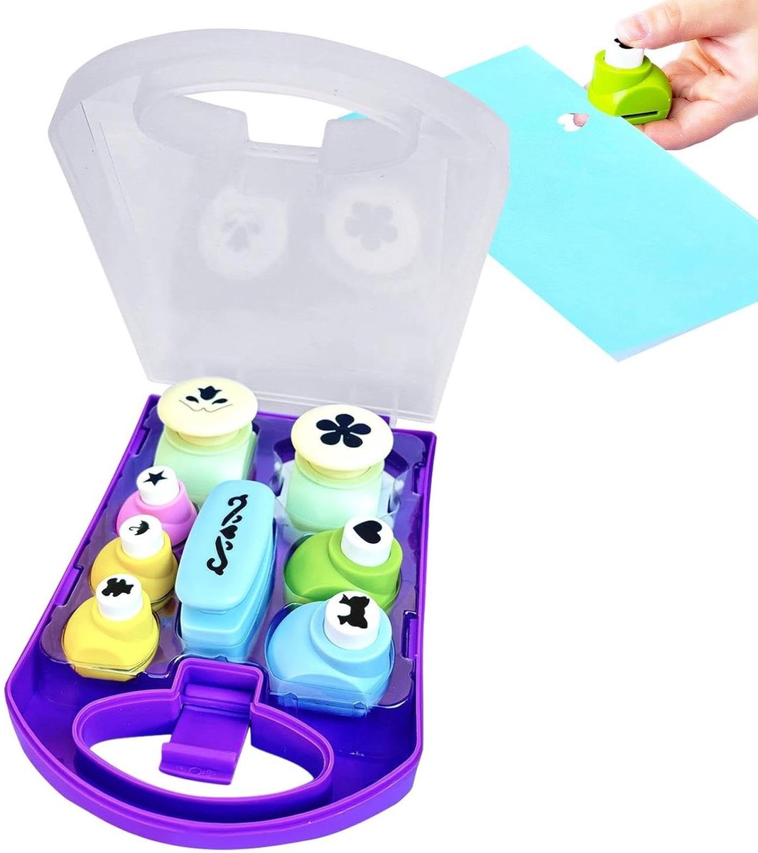 Papier Vormsnijder - Knutsel Perforator - Ambachten Maken - Set Van 8 - 21.5 cm - Paars