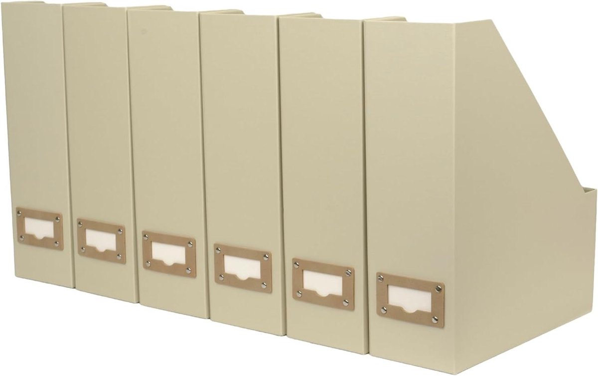 Magazine Houders - Document Organizers - Bureau Opruimen - Inklapbaar Ontwerp - Set van 6 - Grijs Linnen