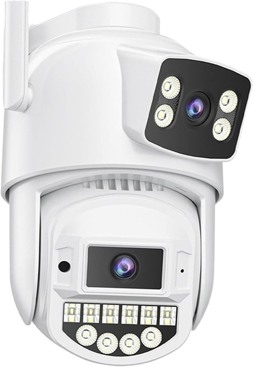Beveiligingscamera - IP camera - Woning beveiligen - Dubbele lens PTZ - 8MP - Wit