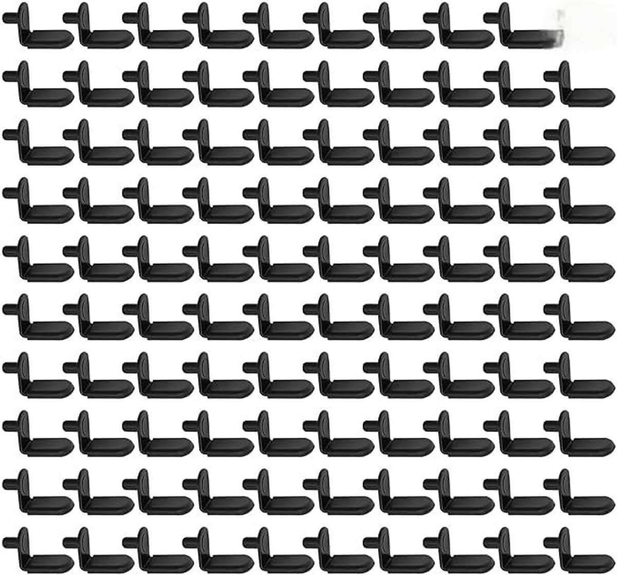 aladdien - 100x L-vormige planksteunen - Zwarte stalen steunpinnen - Voor kasten en meubels - 6mm dikte - Stevig en duurzaam - Ideaal voor meubels -...