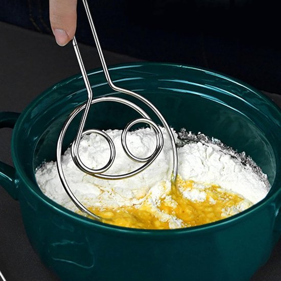Deeg Mixer - Hand Mixer - Bakken en Koken - Dubbel Oog Ontwerp - 50 gram - Zilver — afbeelding 5