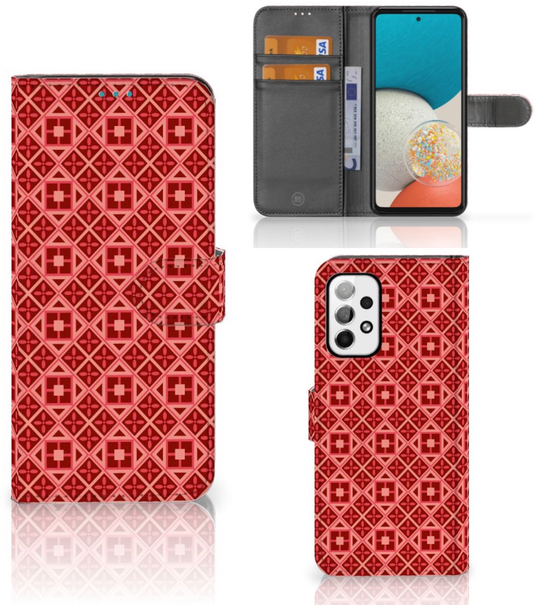 Samsung Galaxy A73 5G Telefoon Hoesje Batik Rood