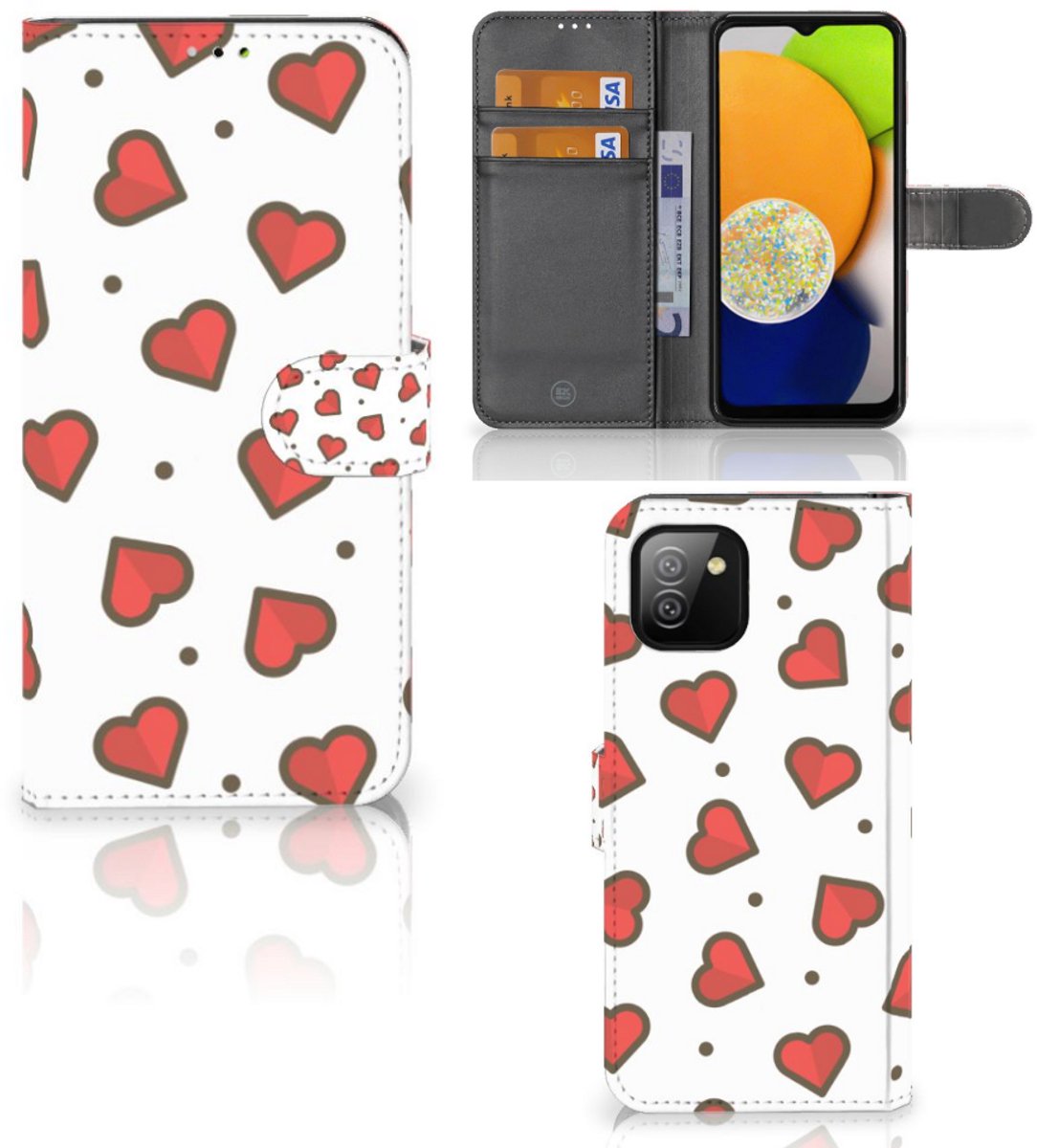 Samsung Galaxy A03 Telefoon Hoesje Hearts