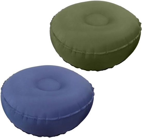 Opblaasbaar Yogakussen - Fitness Balanskussen - Reizen & Training - Snel Op- en Afpompen - 42x42x15 cm - Olijfgroen — afbeelding 4