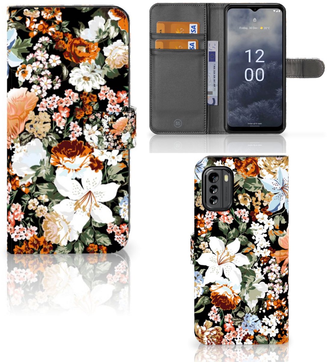 Hoesje voor Nokia G60 Dark Flowers