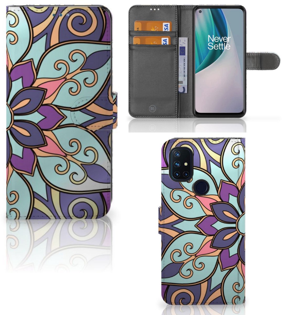 OnePlus Nord N10 Hoesje Purple Flower