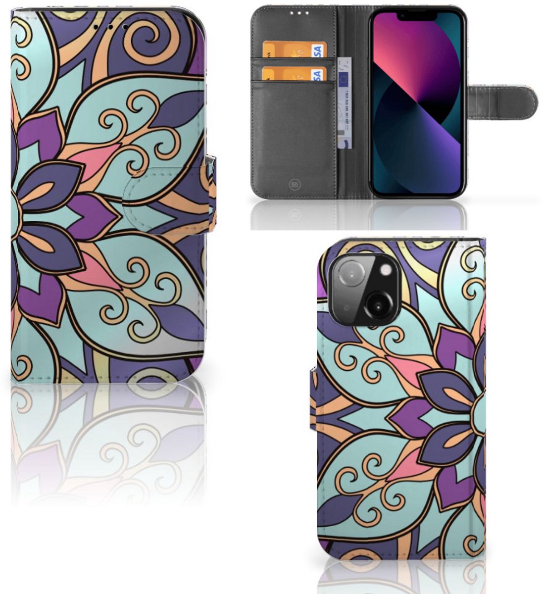 iPhone 13 Mini Hoesje Purple Flower