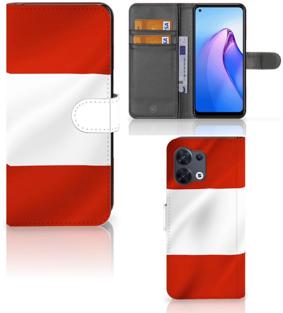 OPPO Reno8 Bookstyle Case Oostenrijk