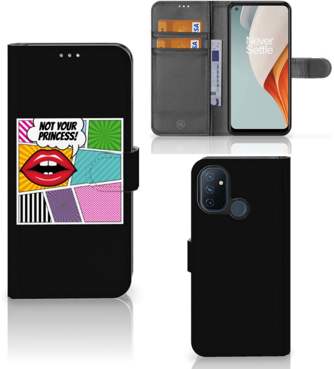 OnePlus Nord N100 Wallet Case met Pasjes Popart Princess