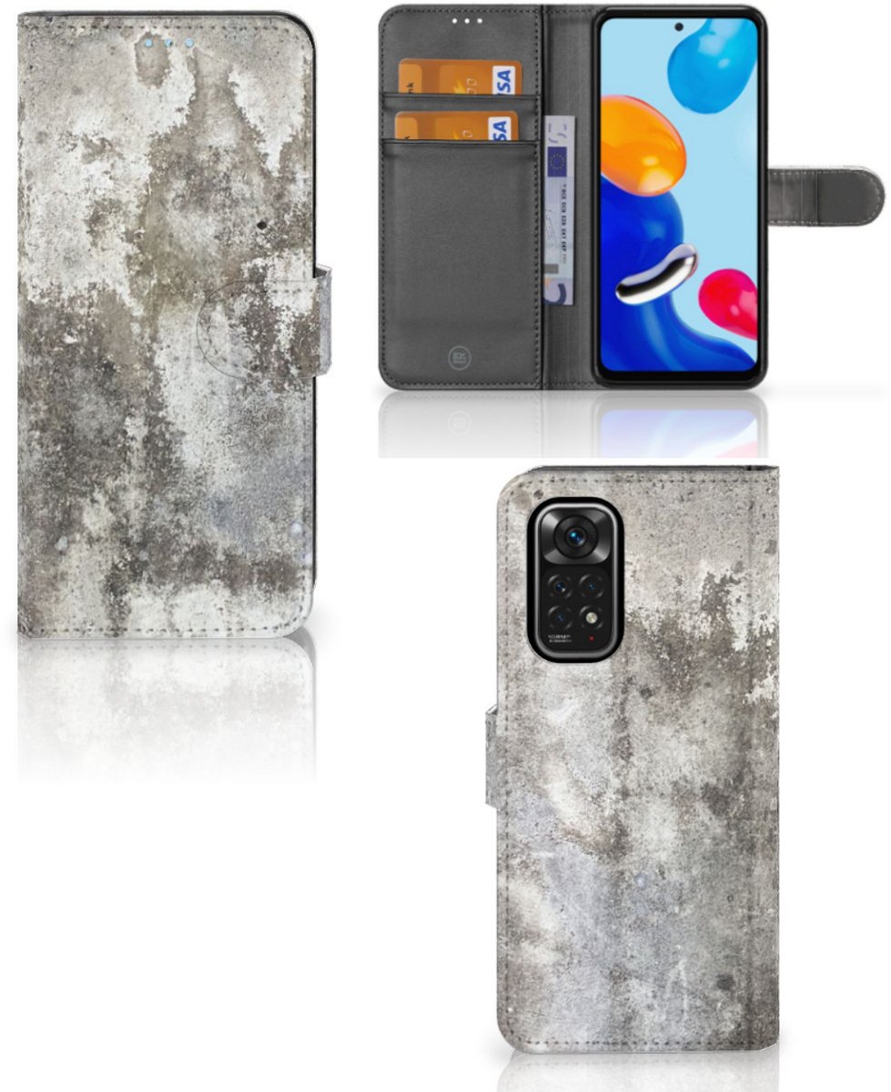 Xiaomi Redmi Note 11/11S Bookcase Beton Print