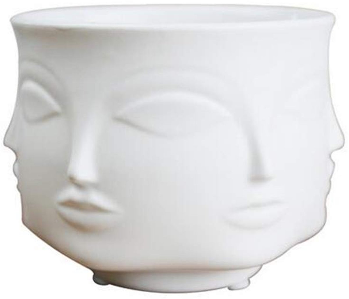 Cosensi - Bloempot - Decoratieve Pot - Modern Design - Wit - Vaas voor Planten - Geschikt voor Succulenten en Cactussen - Uniek Hoofdfiguur