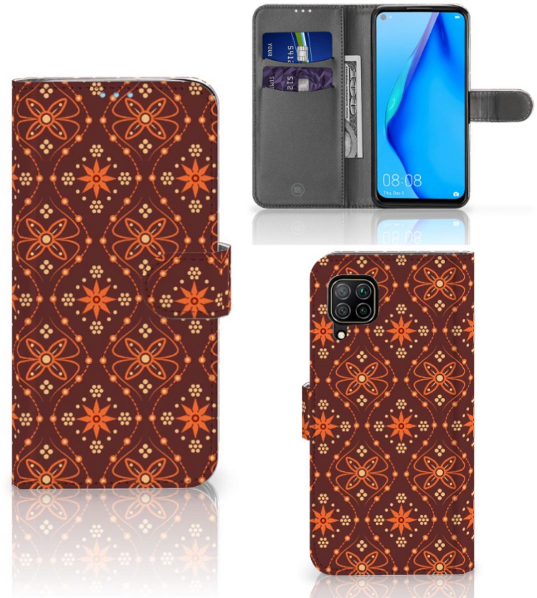 Huawei P40 Lite Telefoon Hoesje Batik Brown