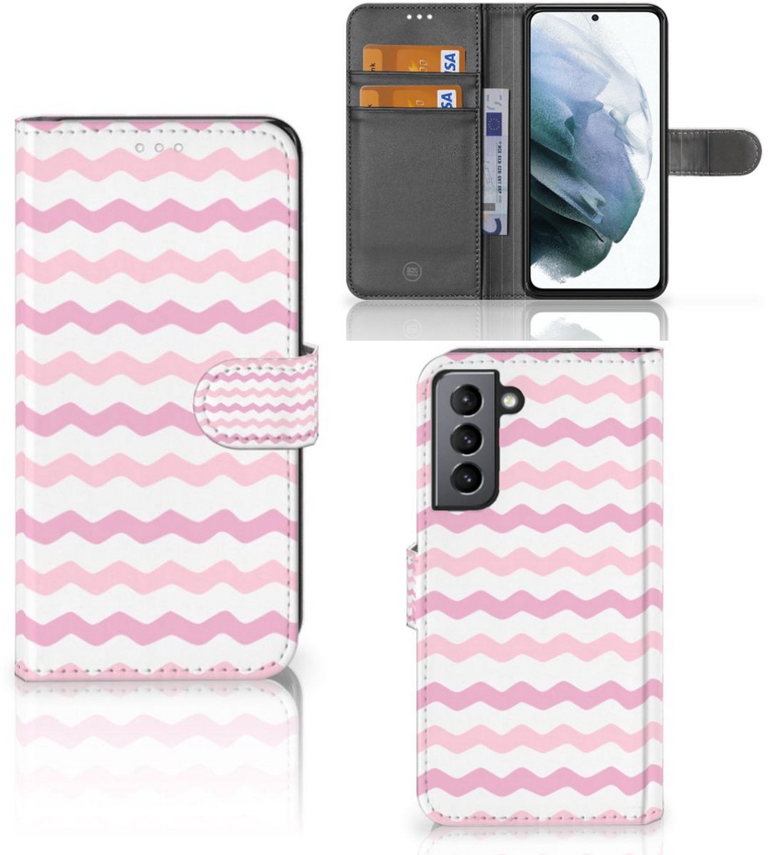 Samsung Galaxy S21 FE Telefoon Hoesje Waves Roze