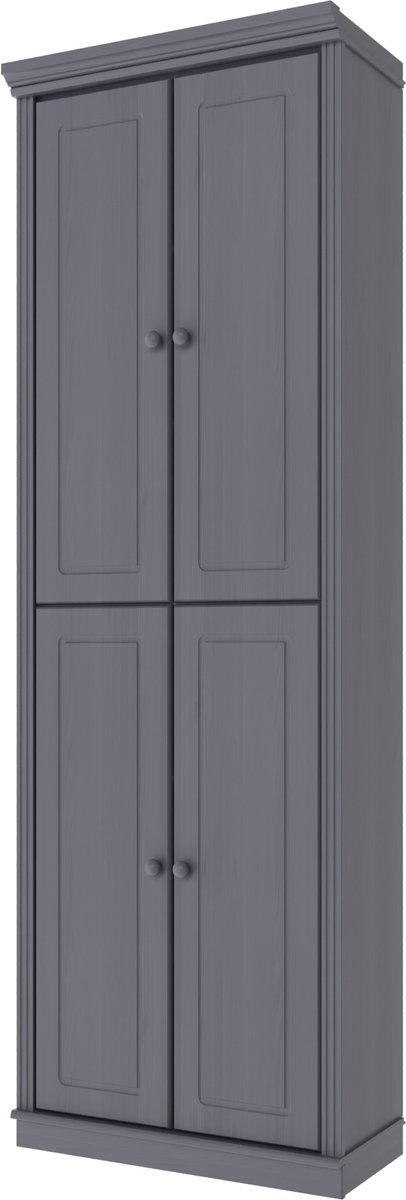 Notio Living Anita-Boekenkast Houten Deuren 4 pcs Grijs