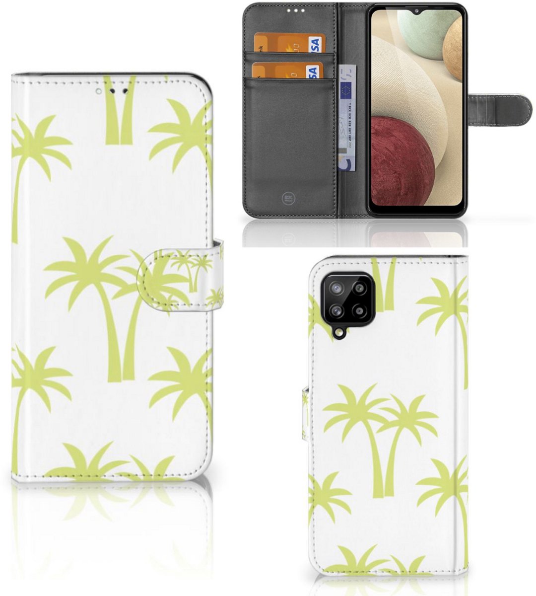 Boekhoesje voor Samsung Galaxy A12 Hoesje Palmtrees