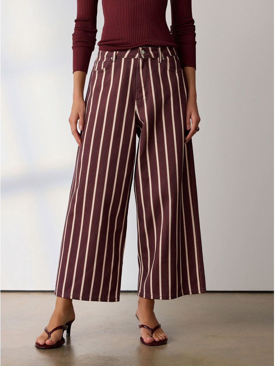Next - Dames - Cropped jeans met wijde pijpen - Bruin