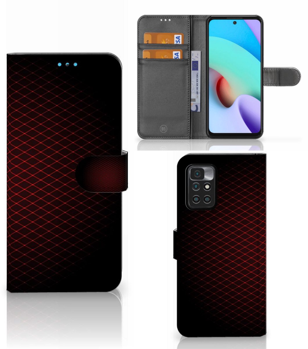 Xiaomi Redmi 10 Telefoon Hoesje Geruit Rood