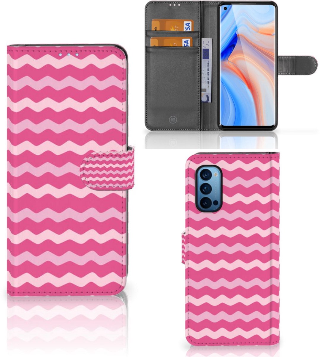 OPPO Reno 4 Pro 5G Telefoon Hoesje Waves Pink