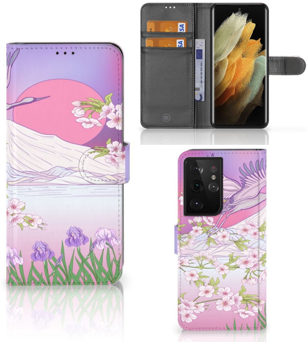 Samsung Galaxy S21 Ultra Telefoonhoesje met Pasjes Bird Flying