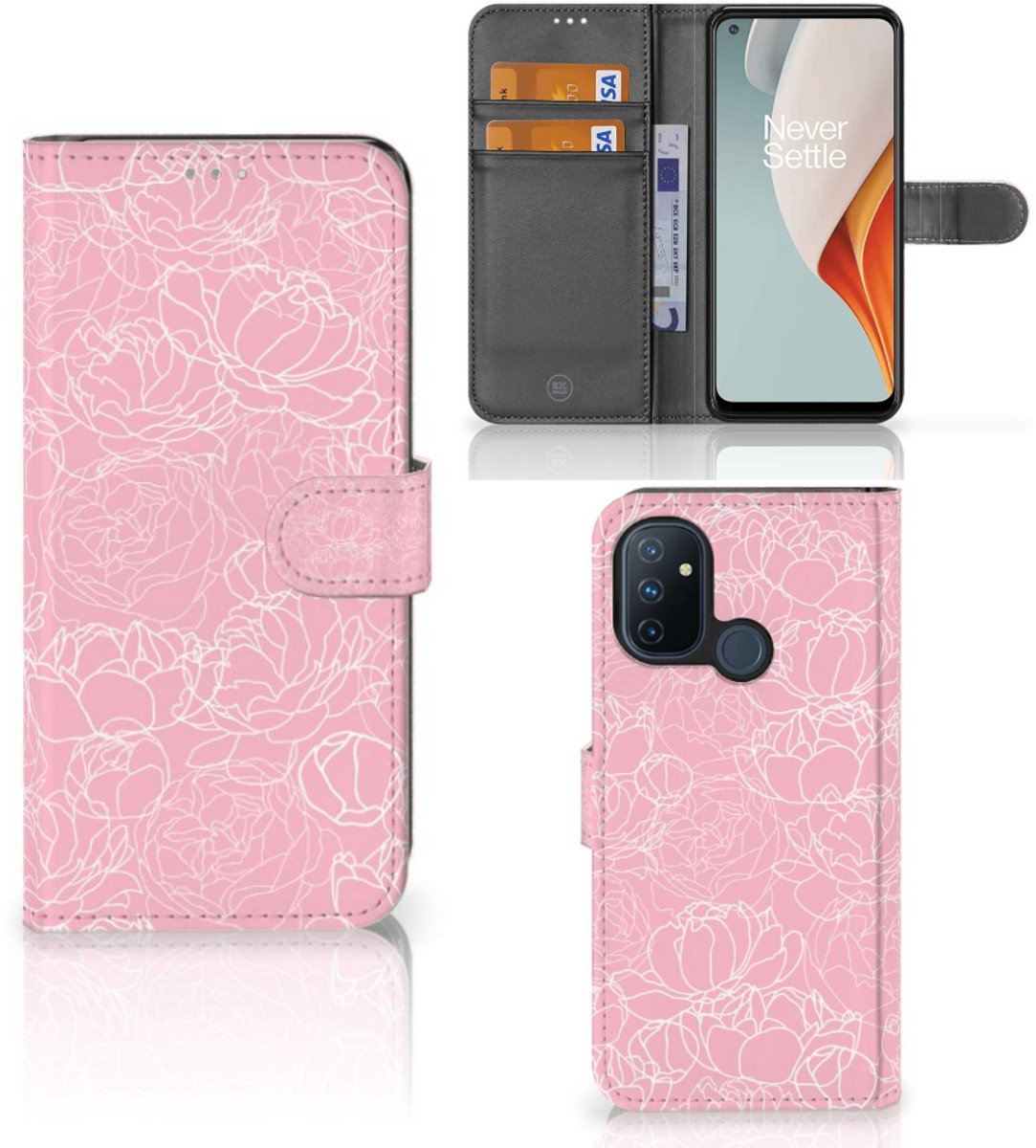 OnePlus Nord N100 Hoesje White Flowers