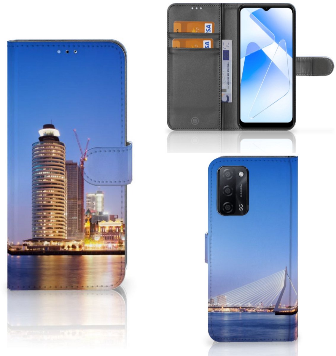 Book Case voor OPPO A16/A16s/A54s Flip Cover Rotterdam