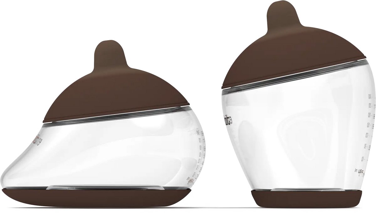Emulait Starterkit - Classic Babyfles + Anatomy Babyfles - Kleur: Rich - Maat: 3 - 240 ml - Incl. flessenborstel - borstvormig